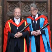 Bill Paterson and Paul Buchanan, receiving honorary degrees at the University of Glasgow