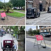 Road in Paisley packed with classic cars as TV filming takes place