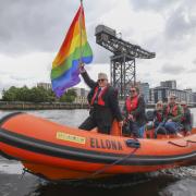 Pride flag arrives in Glasgow for the first time using the River Clyde
