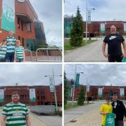 Celtic fans outside Celtic Park