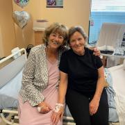 Maria and Carole at Glasgow hospital