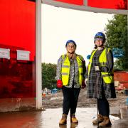 Provost Lorraine Cameron and Councillor Lisa Marie Hughes at the new entrance of Paisley Museum