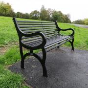 One of the new benches at Ruchill Park, Glasgow