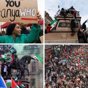 Hundreds of pro-Palestine protesters gather in Glasgow