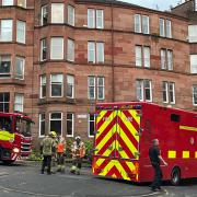 A hazmat vehicle at the scene in Glasgow's Shawlands