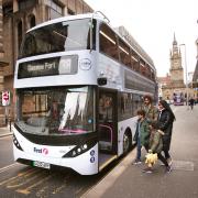 First Bus image on Glasgow street