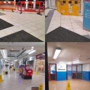 Concern as 25 buckets and wet floor signs scattered through shopping centre