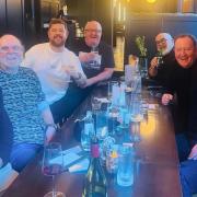 'Monday club': Two Doors Down stars reunite at swanky Glasgow steak restaurant