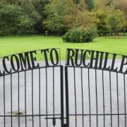 The gates of Ruchill Park