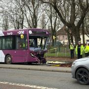 Glasgow city centre bound bus left seriously damaged after 'smash'