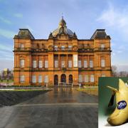 The People's Palace and inset, Billy Connolly's banana boots