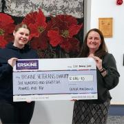Olivia is pictured with Erskine Community Fundraising Officer Susan Gallagher