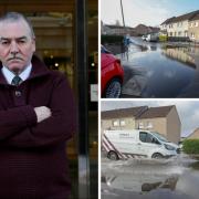 Man hits out after street left flooded by blocked drains