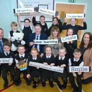 Pupils and staff at St Ignatius' Primary in Wishaw