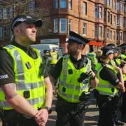 Glasgow police outside the Home Office