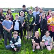 The pupils from St Brendan’s Primary School took a trip to the allotment project set up by the North Lanarkshire Council’s Restorative Justice Service
