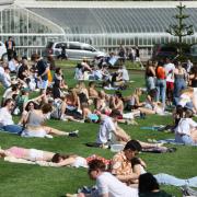 People enjoying the Botanic Gardens on Friday, May 10