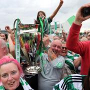 Hoops fans celebrate Scottish Cup win at Celtic Park