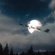 Archive image of Santa Claus in his sleigh