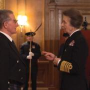 Terry receives his MBE from HRH Princess Anne