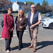 L to R: Councillor Davena Rankin, Bailie Anne McTaggart, and John Docherty at the junction