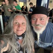 Judith and her husband at Hampden for the Metallica concert in June, where they had a 