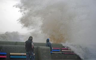 Waves on the sea front at New Brighton in Merseyside as Storm Barra hit the UK and Ireland with disruptive winds, heavy rain and snow. Photo taken on Wednesday, December 8, 2021 by PA.