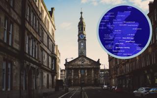 (Background) Glasgow (Canva) (Circle) Notable people interactive map (Mapbox/ Topi Tjukanov)