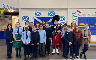 Primary school pupils celebrate St Andrew's Day