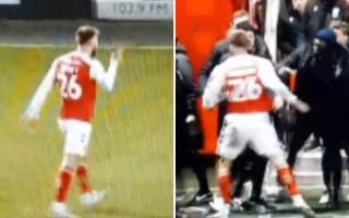 WATCH: Shaun Rooney clashes with opposition boss in touchline row after Fleetwood red
