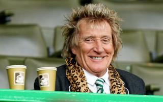 Sir Rod Stewart spotted enjoy Celtic game at Parkhead with son