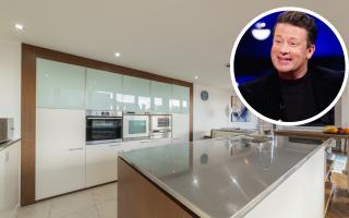 The property at 33 West Chapelton Avenue comes with a trendy Porcelanosa kitchen shipped directly from the Naked Chef's London studio, where it had been used for filming