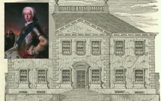 Shawfield Mansion, and inset, Bonnie Prince Charlie