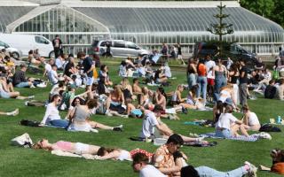 People enjoying the Botanic Gardens on Friday, May 10